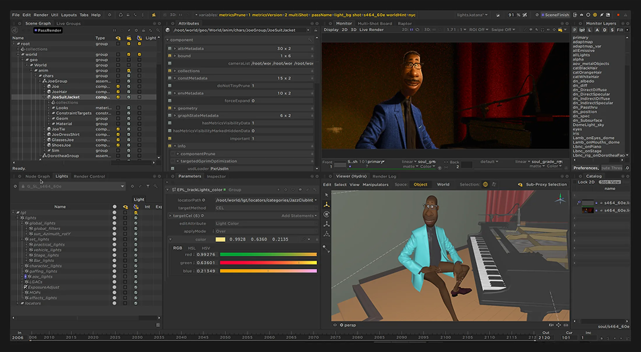 Katana, the third-party lighting software used before Luna